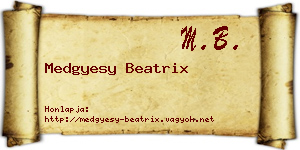 Medgyesy Beatrix névjegykártya